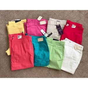 NWT! Bundle of 8 Women 22W Capri Pants Plus Size Summer Vacation Career Casual